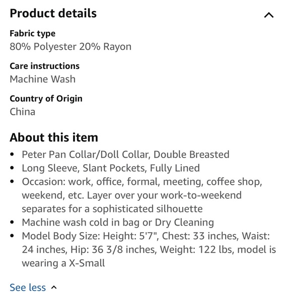 Pastel Blue Mid-Length Peter Pan Collar Pea Coat Allegra K - Picture 2 of 6